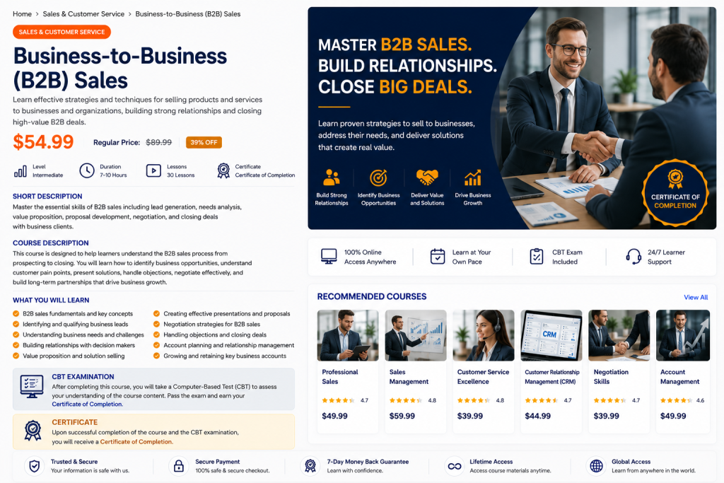 Business-to-Business (B2B) Sales