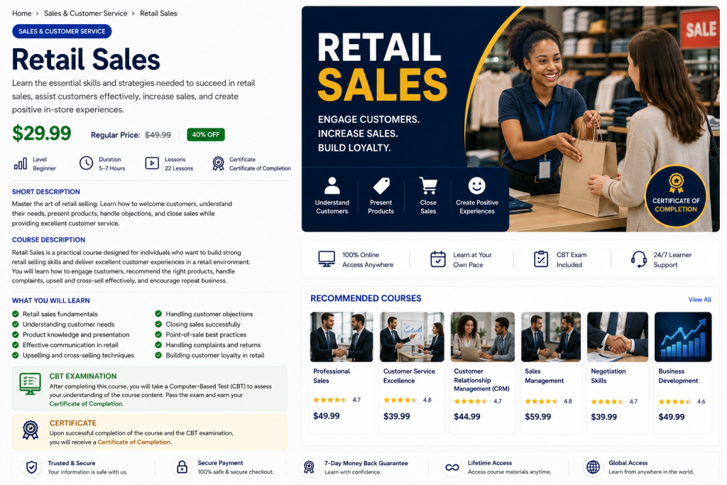 Retail Sales Course